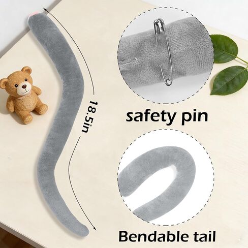 6PCS Mouse Costume Set Mouse Ears Headband Nose Bow Tie Tail and 2PC Cookie Brooches Costume for Halloween,Birthday, Christmas, Cosplay Dress Up Party Decorations in Kuwait