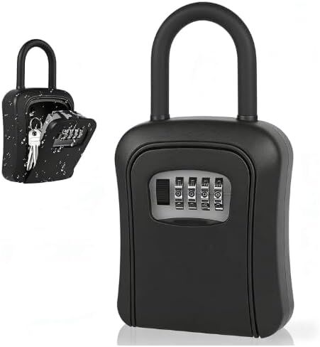 Diyife Key Lock Box, [Waterproof] [5 Keys Capacity] 4 Digit Combination Lockbox for House Keys, Resettable Code Key Storage Box with Removable Shackle for Outdoor Home, Office, Garage, Grey in Saudi Arabia