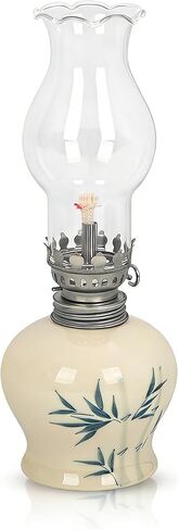 مصباح زيت عتيق، فانوس إعصار من السيراميك والزجاج، ديكور داخلي متعدد الاستخدامات على طراز الكيروسين، فانوس الكيروسين/الزيت للأجواء، وأيضًا كمصباح للعلاج العطري لغرفة المعيشة وغرفة النوم والمقهى in Kuwait