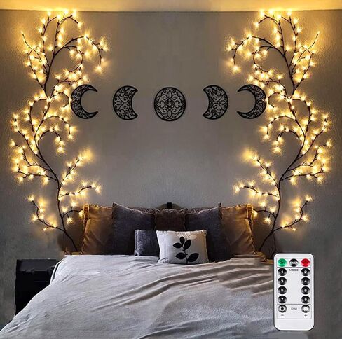 Vines for Home Decor with Remote, 7.5Ft Christmas Swags Decorations Indoor Artificial Plants Tree Branches 144 LEDs Lighted Willow Vine Lights for Walls Bedroom Living Room Decor Aesthetic (1PCS) in Saudi Arabia