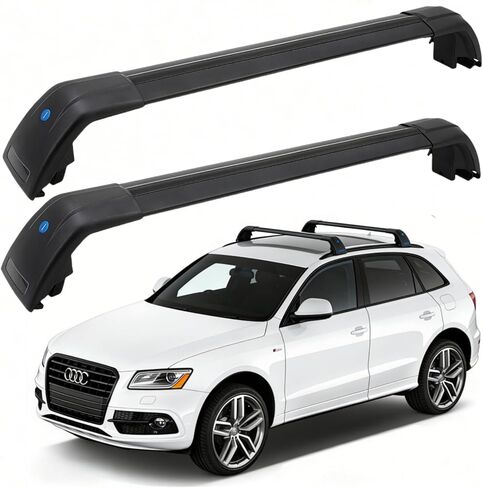 SYDSZ Roof Rack Cross Bars 300lb Compatible with Audi Q5 FY 2018-2026, Flush Side Rails, Heavy Duty Anti-Theft Aluminum Roof Rails Crossbars Rooftop Luggage Racks Carrier in Kuwait