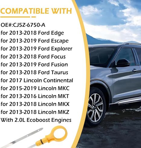Car Engine Oil Dipstick Replacement OEM#CJ5Z-6750-A,Professional Double Hole Dip Stick Car Accessories for Checking Oil Compatible with Ford Lincoln for 2.0L Eco(for Ford) in Saudi Arabia