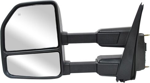 مرآة سحب الجانب الأيسر للسائق مناسبة لـ 2017 2018 2019 2020 Ford F250 F350 F450 F550 Super Duty Pickup Truck Tow Mirror Turn Signal Light مساعد مصباح الطاقة غطاء كروم ساخن LH in Kuwait