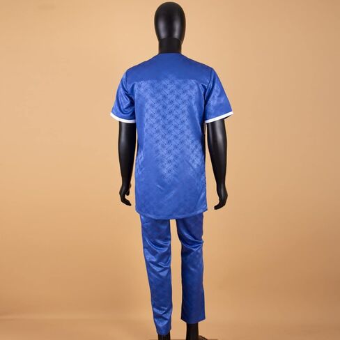 APTX الملابس الرجالية الأفريقية Dashiki القمصان والسراويل 2 قطعة وتتسابق المحاصيل ملابس علوية قصيرة الأكمام حجم كبير عادية in Kuwait
