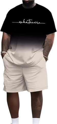 SweatyRocks Men's Short Sets 2 Piece Outfits Letter Graphic Tees and Shorts Tracksuit Set in Saudi Arabia