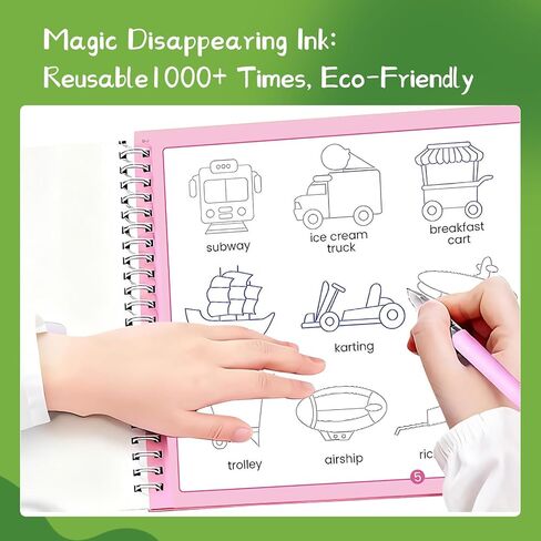 Magic Grooved Writing Practice for Kids Ages 3-8, Reusable grooved Handwriting Practice for Kids 5-7,Preschool Learning Activities Tracing WorkBooks Educational Gift in Saudi Arabia