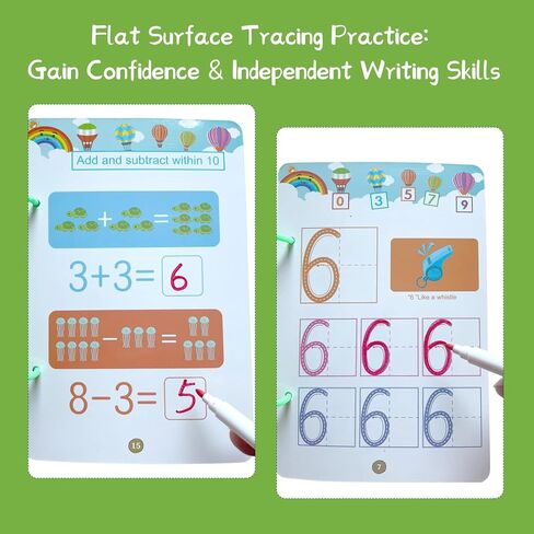 Magic Grooved Writing Practice for Kids Ages 3-8, Reusable grooved Handwriting Practice for Kids 5-7,Preschool Learning Activities Tracing WorkBooks Educational Gift in Saudi Arabia