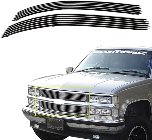 Front Billet Grille Grill Fits 1994-1999 Chevy Blazer C/K Pickup Suburban Tahoe Mirror Polished Billet Main Upper Billet Grille 95 96 97 98 Grille inserts in Saudi Arabia