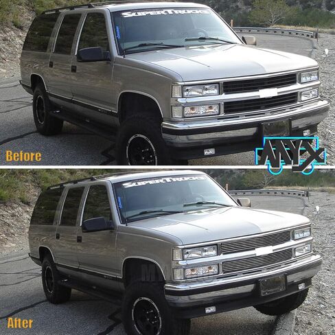 Front Billet Grille Grill Fits 1994-1999 Chevy Blazer C/K Pickup Suburban Tahoe Mirror Polished Billet Main Upper Billet Grille 95 96 97 98 Grille inserts in Saudi Arabia