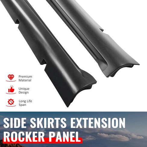 IKON MOTORSPORTS, Side Skirts Extension Compatible with 2020-2023 Dodge Charger Widebody, SRT Hellcat Widebody Style PP Polypropylene Unpainted Black Rocker Panel Splitter Side Underbody Spoiler 2PCS in Saudi Arabia