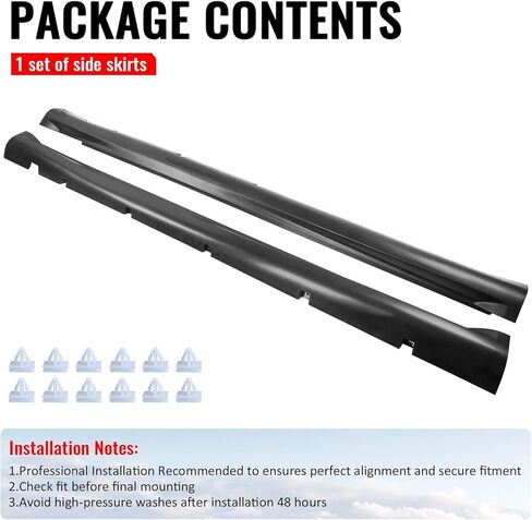 IKON MOTORSPORTS, Side Skirts Extension Compatible with 2020-2023 Dodge Charger Widebody, SRT Hellcat Widebody Style PP Polypropylene Unpainted Black Rocker Panel Splitter Side Underbody Spoiler 2PCS in Saudi Arabia