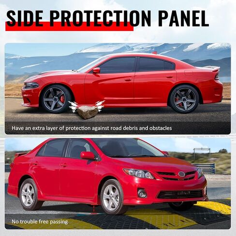 IKON MOTORSPORTS, Side Skirts Extension Compatible with 2020-2023 Dodge Charger Widebody, SRT Hellcat Widebody Style PP Polypropylene Unpainted Black Rocker Panel Splitter Side Underbody Spoiler 2PCS in Saudi Arabia