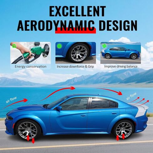 IKON MOTORSPORTS, Side Skirts Extension Compatible with 2020-2023 Dodge Charger Widebody, SRT Hellcat Widebody Style PP Polypropylene Unpainted Black Rocker Panel Splitter Side Underbody Spoiler 2PCS in Saudi Arabia