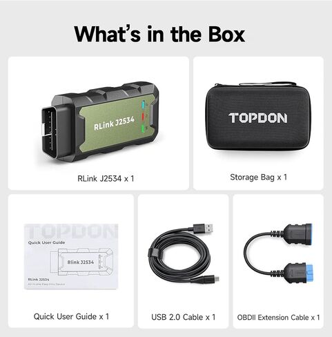 أداة إعادة برمجة TOPDON RLink J2534، مبرمج J2534 عالي السرعة، أداة إعادة برمجة وتشخيص OEM، تدعم J2534/D-PDU/CAN-FD/DoIP، أكثر من 17 علامة تجارية للمركبات مدعومة in Kuwait