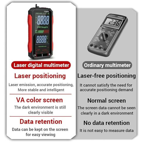 USB Rechargeable Digital Multimeter 6000 Counts Large Color Screen & Backlight FS899L Smart Auto Ranging Multimeter True RMS Digital Voltmeter Multi Meter Digital Tester for Automotive Home in Kuwait