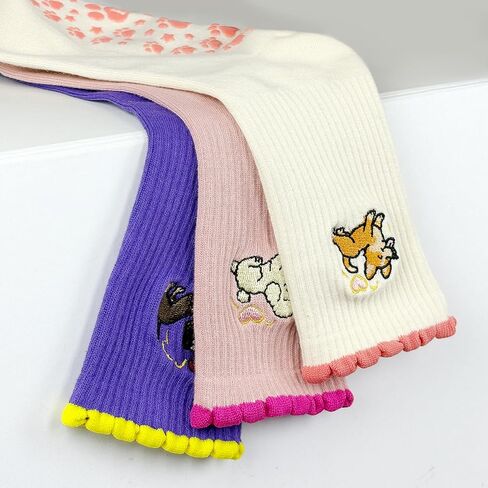 Pilates Grip Ankle Socks for Women – Cute Puppy Embroidered Yoga Socks, Non Slip Barre Grip Socks in Saudi Arabia