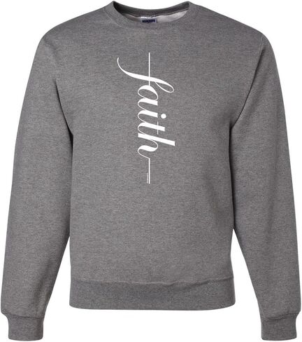 Wild Bobby Vertical Cross Christian Faith Inspirational/Christian Graphic Unisex Crewneck Sweatshirt in Saudi Arabia