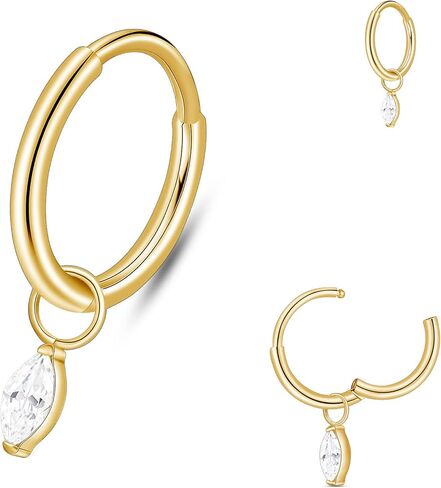 Limerencia G23 التيتانيوم الفرس الأطواق روك ثقب المجوهرات للنساء، هيبوالرجينيك 6mm 8mm 20G تتدلى Huggie هوب الغضروف محارة الحلزون هوب الأقراط in Kuwait