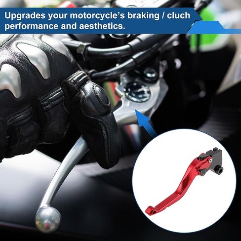 عتلات فرامل قصيرة لـ Kawasaki Ninja 500 2024-2025 6 أوضاع قابلة للتعديل لمقود الدراجة النارية رافعة فرامل من سبائك الألومنيوم لون أحمر صلب 1 زوج in Saudi Arabia