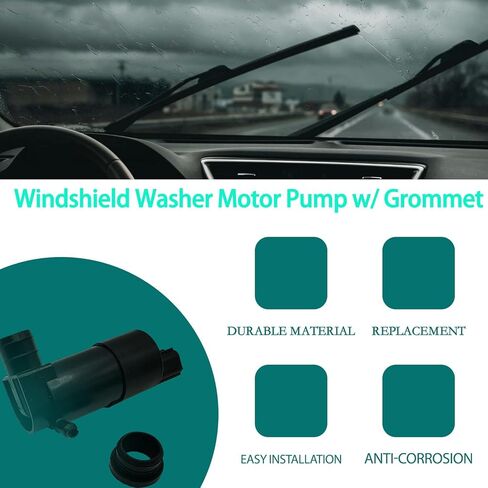 Black Windshield Washer Pump with Grommet Fit for Ford Transit-150 Transit-250 Transit-350 2016-2019 OE BV-61-17K624-AA BV6117K624AA Water Washer Fluid Pump for Ford Focus 2012-2018 in Kuwait