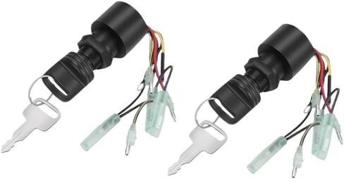 Plastic + Metal Boat Ignition Key Switch 2Pack Compatible With Marine Parts Outboard Engine Models For Part Number 87-17009A5 in Saudi Arabia