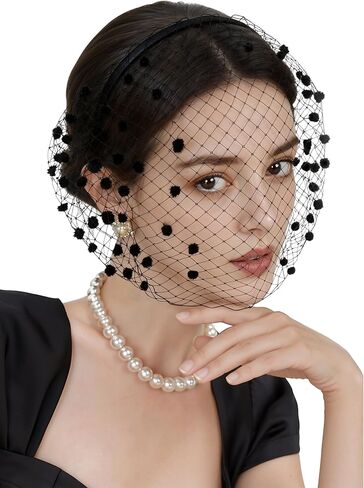 Coucoland 1920s شبكة الحجاب عقال - خمر الزعنفة الزفاف حفل زفاف الشاي Fascinator أنيقة قفص العصافير الحجاب للنساء in Kuwait