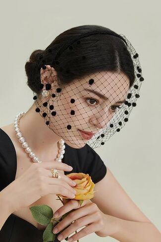 Coucoland 1920s شبكة الحجاب عقال - خمر الزعنفة الزفاف حفل زفاف الشاي Fascinator أنيقة قفص العصافير الحجاب للنساء in Kuwait