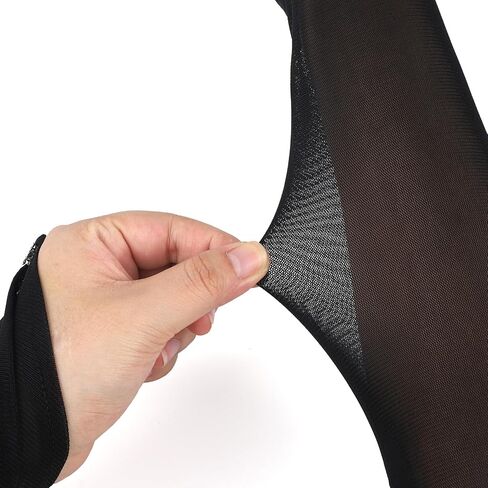 Women's Long Fingerless Sheer Mesh Gloves, Black Stretchy Transparent Tulle Gloves for Wedding Bridal Opera Formal Rave Party Halloween Costume Accessories in Saudi Arabia