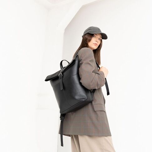 BERLINER BAGS Vintage Leather Backpack Finn, Rucksack with laptop Compartment for Men and Women - Brown in Kuwait