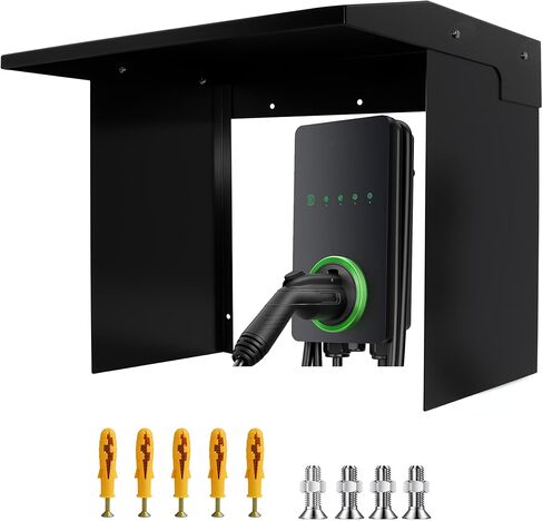 غطاء شاحن EV لشاحن حائط Tesla، حاوية شاحن EV خارجي، صندوق شاحن السيارة الكهربائية من الفولاذ المقاوم للصدأ مع قفل ميكانيكي، مقاوم للماء والغبار، 23.6 × 16.9 × 8.3 بوصة in Kuwait
