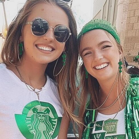 2 أزواج أقراط عيد القديس باتريك للنساء أربع أوراق البرسيم شامروك استرخى أقراط الأيرلندية مهرجان هدايا الحفلات مجوهرات in Kuwait