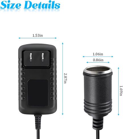 AC to DC Converter, 100-240V to 12V 2A 24W AC/DC Vehicle Cigarette Lighter Socket, Automotive Power Supply Adapter Transformer Accessories for Inflator Refrigerator, Universal Fit in Saudi Arabia