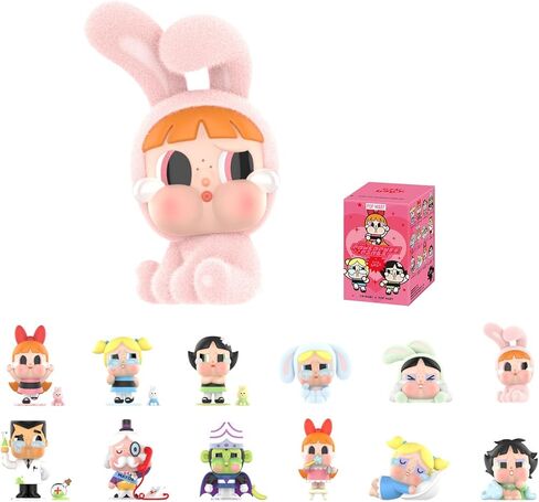 POP MART Crybaby x Powerpuff Girls Series Figures, Crybaby Blind Box Figures, Random Design Action Figures Collectible Toys Home Decorations, Holiday Birthday Gifts for Girls and Boys, Single Box in Kuwait
