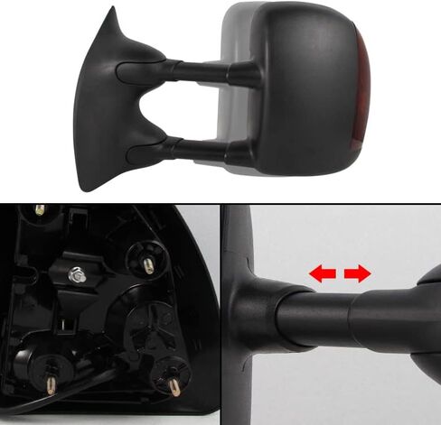 AKKON - Fit 99-07 F250/F350/F450/F550 SuperDuty 01-05 ضبط طاقة النزهة كهرماني LED إشارة سحب مرآة للركاب الأيمن in Saudi Arabia