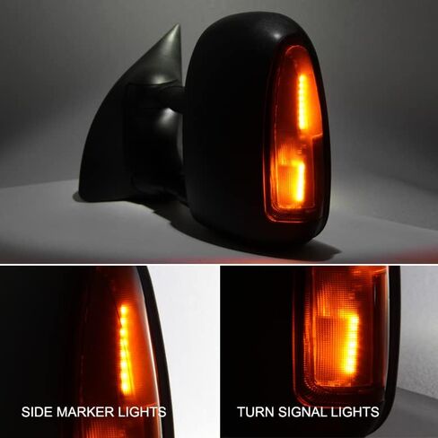 AKKON - Fit 99-07 F250/F350/F450/F550 SuperDuty 01-05 ضبط طاقة النزهة كهرماني LED إشارة سحب مرآة للركاب الأيمن in Saudi Arabia