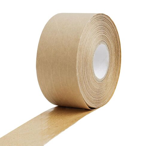 Reinforced Water Activated Gummed Kraft Paper Tape,1.9 inch x 49.2 yd Brown Packing Tape for Heavy Duty Secure Packing and Shipping in Saudi Arabia