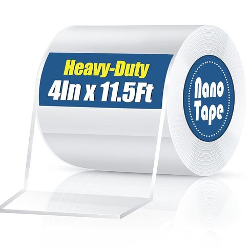 4In x 11.5Ft Double Sided Nano Tape, Heavy Duty Clear Mounting Tape, Extra Wide Reusable Adhesive for Posters, Carpets, Rugs, Picture Hanging in Saudi Arabia