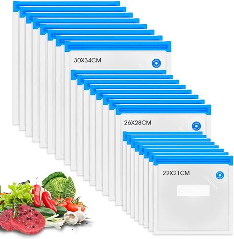 VOYOR Upgraded Food Bags VS212 (21 PCS, 3 Sizes) - Compatible with Handheld Vacuum Sealer in Saudi Arabia