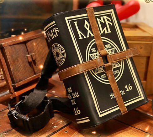 GK-O Anime Cosplay Magic Book Canvas PU Shoulder Bag Cross Body Bags Unisex Backpack in Kuwait