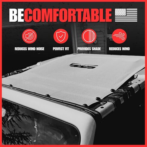 SPIDERWEBSHADE Original JL 2-Door Full Sunshade Top (2018-2026) متوافق مع Jeep Wrangler JL Rubicon Sahara Sport جميع الديكورات - وسادة هوائية آمنة - صناعة أمريكية - ضمان لمدة 10 سنوات (أسود) in Kuwait