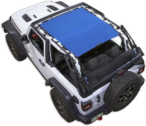 SPIDERWEBSHADE Original JL 2-Door Full Sunshade Top (2018-2026) متوافق مع Jeep Wrangler JL Rubicon Sahara Sport جميع الديكورات - وسادة هوائية آمنة - صناعة أمريكية - ضمان لمدة 10 سنوات (أسود) in Kuwait