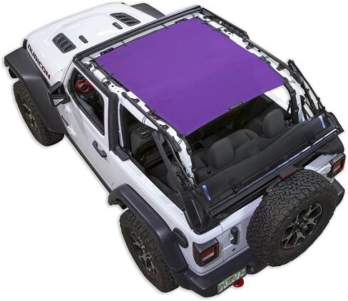 SPIDERWEBSHADE Original JL 2-Door Full Sunshade Top (2018-2026) متوافق مع Jeep Wrangler JL Rubicon Sahara Sport جميع الديكورات - وسادة هوائية آمنة - صناعة أمريكية - ضمان لمدة 10 سنوات (أسود) in Kuwait