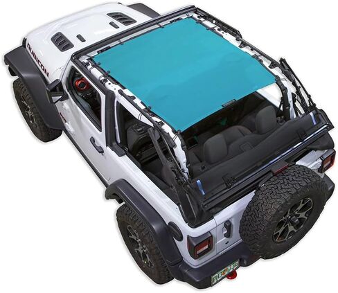 SPIDERWEBSHADE Original JL 2-Door Full Sunshade Top (2018-2026) متوافق مع Jeep Wrangler JL Rubicon Sahara Sport جميع الديكورات - وسادة هوائية آمنة - صناعة أمريكية - ضمان لمدة 10 سنوات (أسود) in Kuwait