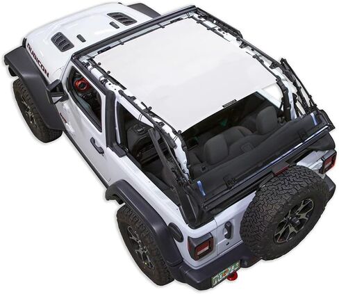 SPIDERWEBSHADE Original JL 2-Door Full Sunshade Top (2018-2026) متوافق مع Jeep Wrangler JL Rubicon Sahara Sport جميع الديكورات - وسادة هوائية آمنة - صناعة أمريكية - ضمان لمدة 10 سنوات (أسود) in Kuwait