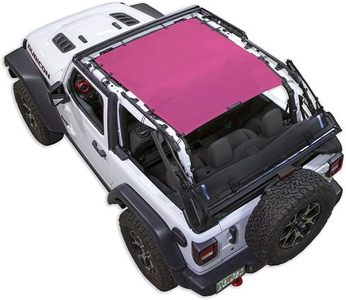 SPIDERWEBSHADE Original JL 2-Door Full Sunshade Top (2018-2026) متوافق مع Jeep Wrangler JL Rubicon Sahara Sport جميع الديكورات - وسادة هوائية آمنة - صناعة أمريكية - ضمان لمدة 10 سنوات (أسود) in Kuwait