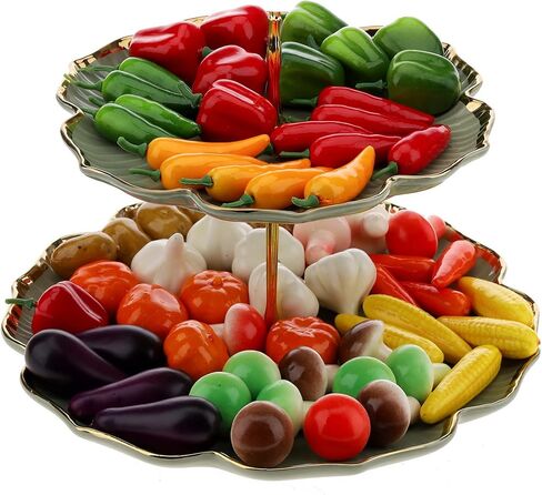 Gresorth 70 PCS Fake Mini Vegetables Artificial Garlic, Corn, Pepper, Pumpkin, Carrot, Potato, Eggplant …… in Kuwait