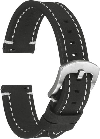 HARFINGTON Leather Watch Bands Quick Release Watch Strap Cowhide Replacement Wrist Band Silver Buckle for Men Women in Saudi Arabia