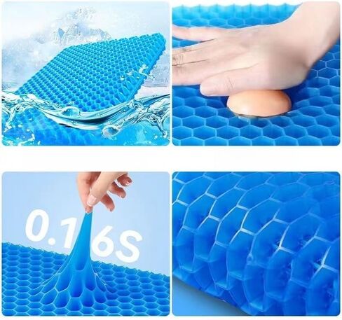 Gel Seat Cushion – Ergonomic Comfort for Office, Car, Travel & Pregnancy | Back Pain, Coccyx, Supports Spine, Breathable & Cooling for Summer | Designed for Chairs & Long Sitting in Saudi Arabia