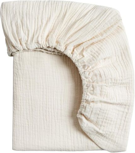 Meracorallo Muslin Mini Crib Sheet, Pack n Play Fitted Sheet, Soft and Breathable Pack and Play Playard Mattress Sheet for Baby Boys and Girls, Blush in Kuwait