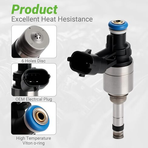 Fuel Injectors Set of 4 Compatible with Hyundai Accent Veloster & Kia Rio Soul 2012 2013 2014 2015 2016 2017 1.6L # Replace FJ1146 35310-2B110 35310-2B130 0261500229 800-2182N 845-12108 in Kuwait